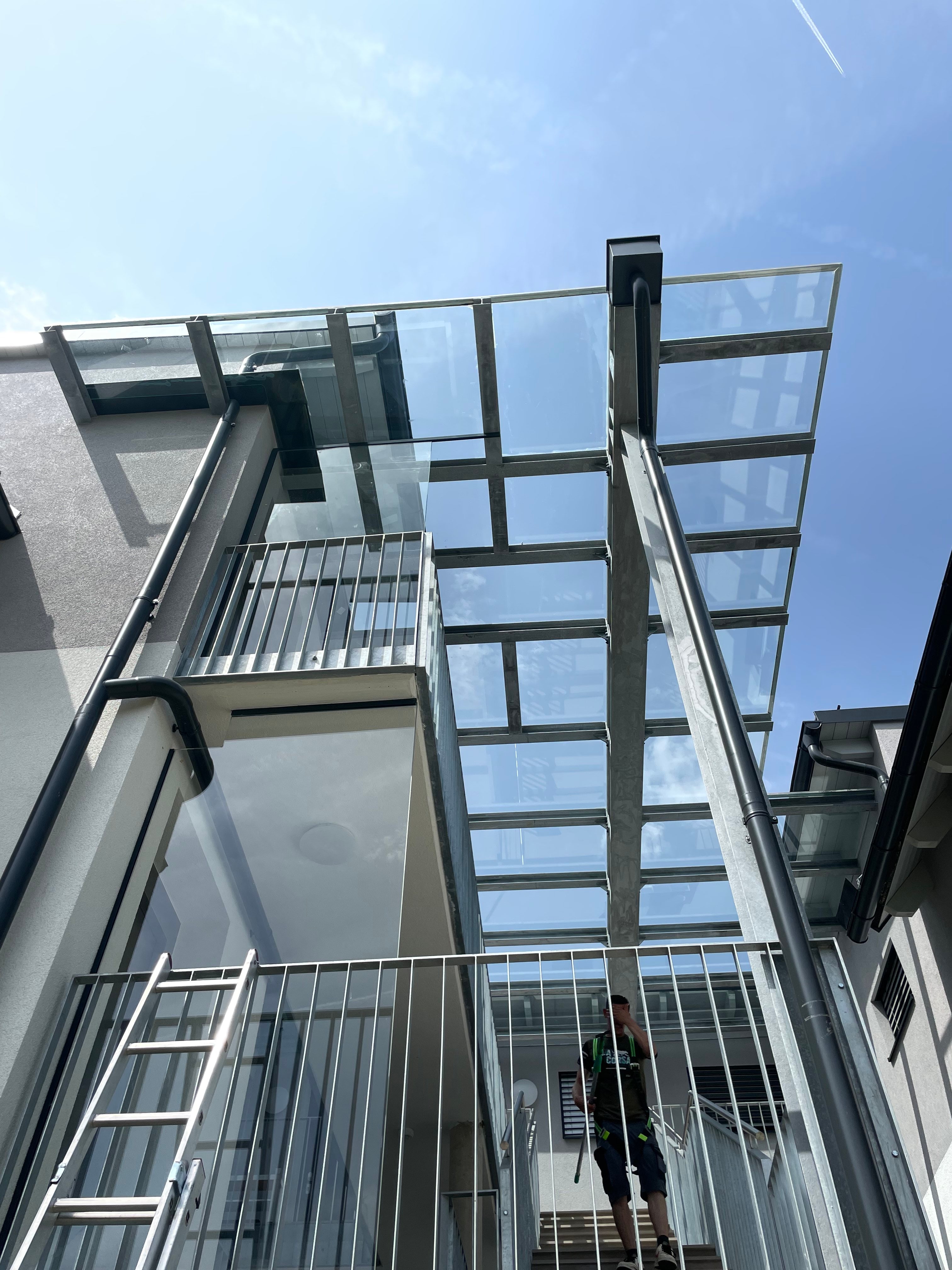 Glasdach nach Reinigung